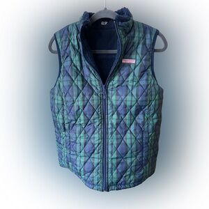 Vineyard Vines Blue and Green Quilted Vest size S